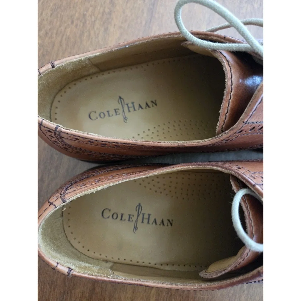 Cole Haan Wingtip Dress Shoes Men's Sz 13 Oxfords CO9303 573141 British‎ Tan